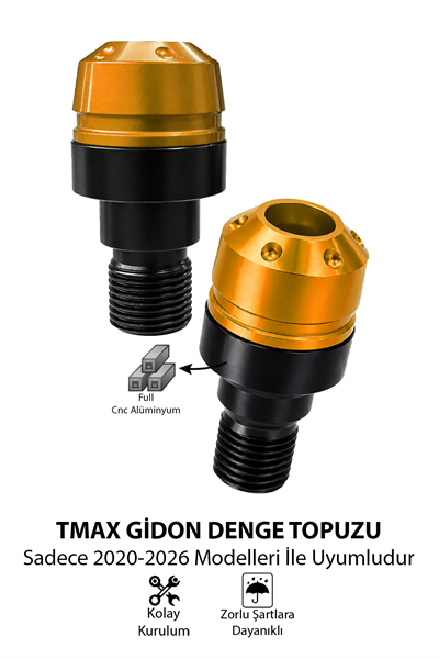 Yamaha Tmax Uyumlu Motosiklet Gidon Denge Topuzu Vidalı Cnc Gold
