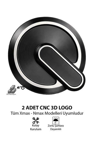 Yamaha Xmax Nmax Uyumlu 2 Adet Cnc Logo Siyah