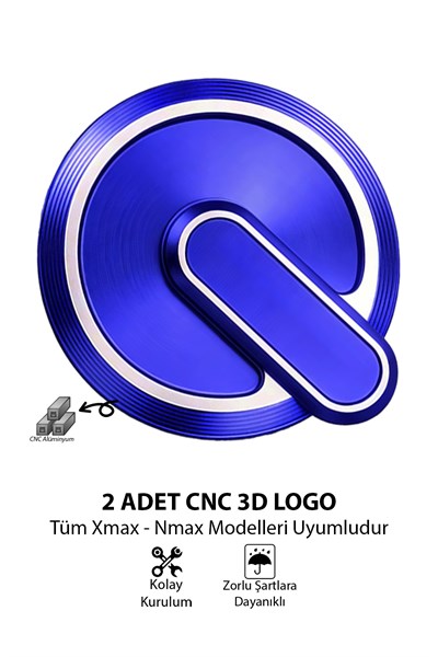Yamaha Xmax Nmax Uyumlu 2 Adet Cnc Logo Mavi
