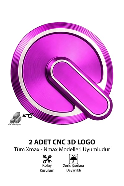 Yamaha Xmax Nmax Uyumlu 2 Adet Cnc Logo Mor