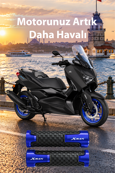 Yamaha Xmax Uyumlu Alüminyum Elcik 2028-2026 Cnc Mavi