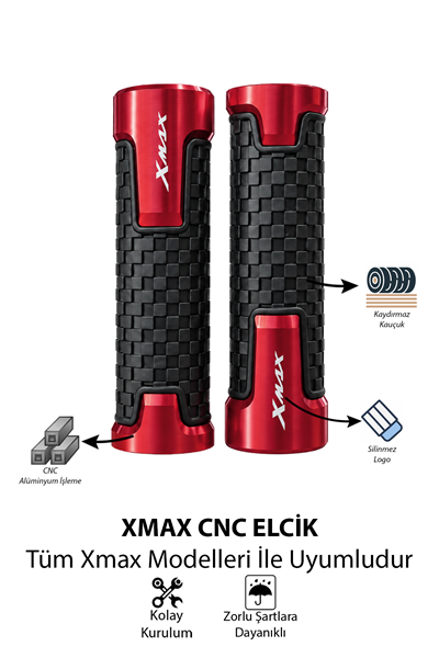 Yamaha Xmax Uyumlu Alüminyum Elcik 2028-2026 Cnc Kırmızı