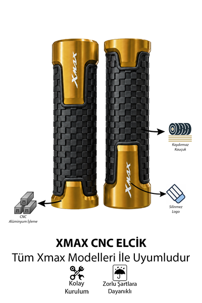 Yamaha Xmax Uyumlu Alüminyum Elcik 2028-2026 Cnc Gold