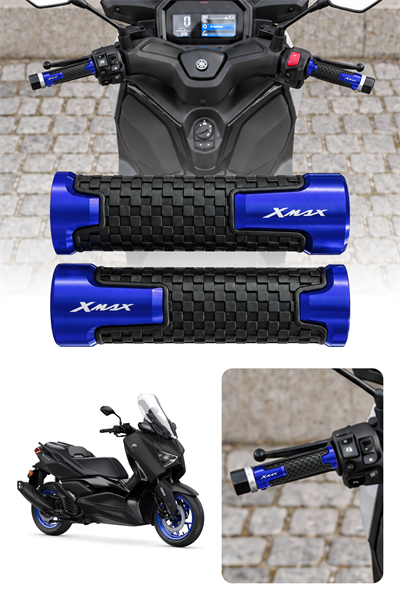 Yamaha Xmax Uyumlu Alüminyum Elcik 2028-2026 Cnc Mavi