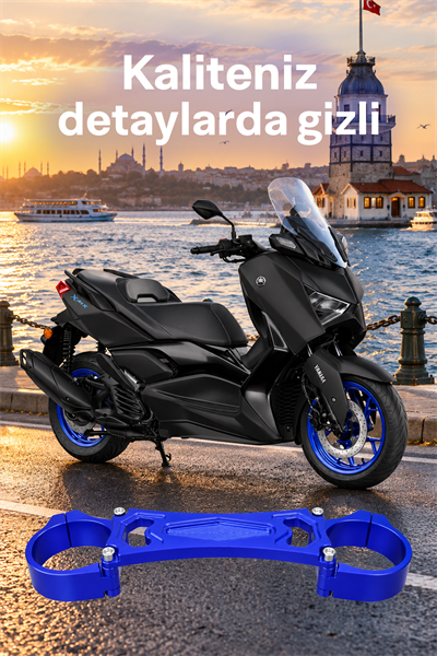 Yamaha Xmax Uyumlu Amortisör Gergisi 2018-2026 Cnc Mavi