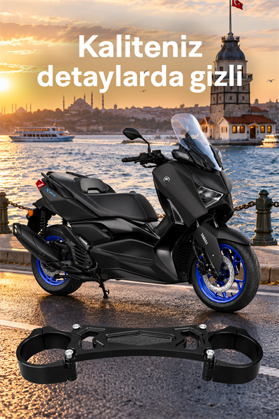 Yamaha Xmax Uyumlu Amortisör Gergisi 2018-2026 Cnc Siyah