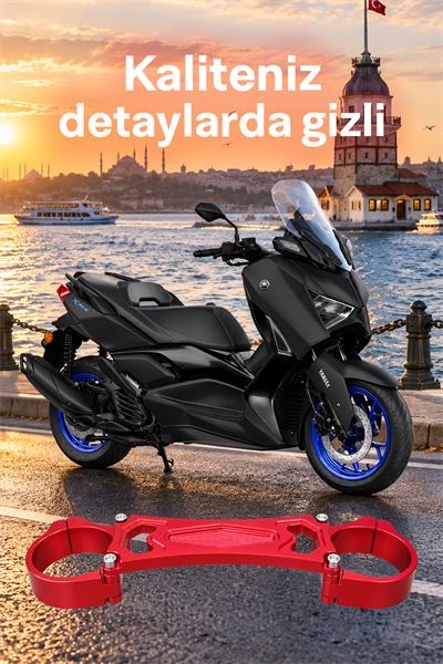 Yamaha Xmax Uyumlu Amortisör Gergisi 2018-2026 Cnc Kırmızı