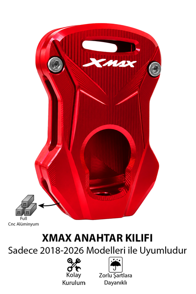 Yamaha Xmax Uyumlu Anahtar Kılıfı 2018-2026 Cnc Kırmızı