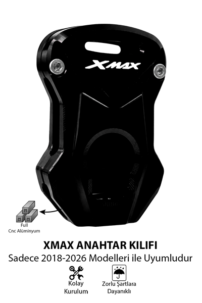 Yamaha Xmax Uyumlu Anahtar Kılıfı 2018-2026 Cnc Siyah