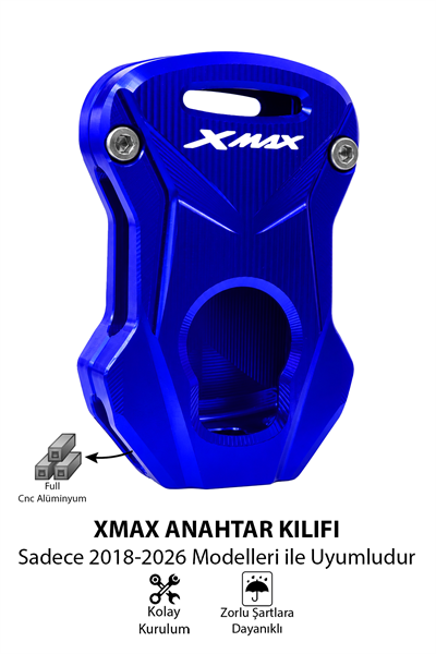 Yamaha Xmax Uyumlu Anahtar Kılıfı 2018-2026 Cnc Mavi