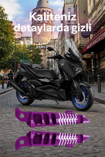 Yamaha Xmax Uyumlu Artçı Basamak 2021-2026 Cnc Mor