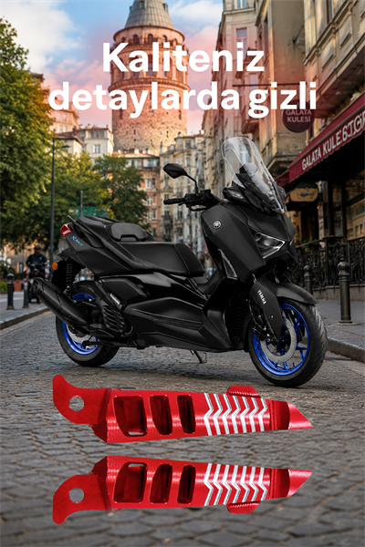 Yamaha Xmax Uyumlu Artçı Basamak 2021-2026 Cnc Kırmızı