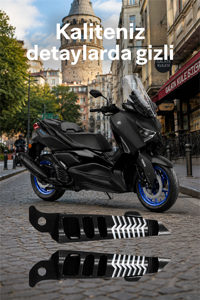 Yamaha Xmax Uyumlu Artçı Basamak 2021-2026 Cnc Siyah