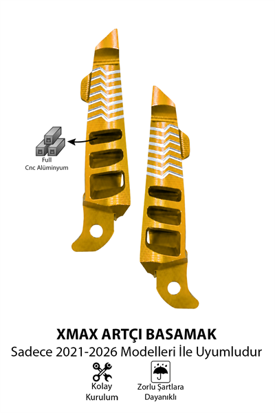 Yamaha Xmax Uyumlu Artçı Basamak 2021-2026 Cnc Gold