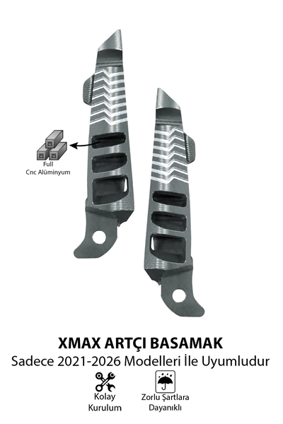 Yamaha Xmax Uyumlu Artçı Basamak 2021-2026 Cnc Titanyum