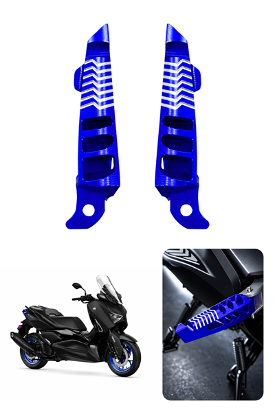 Yamaha Xmax Uyumlu Artçı Basamak 2021-2026 Cnc Mavi