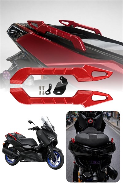 Yamaha Xmax Uyumlu Artçı Tutamaç 2018-2026 Cnc Kırmızı