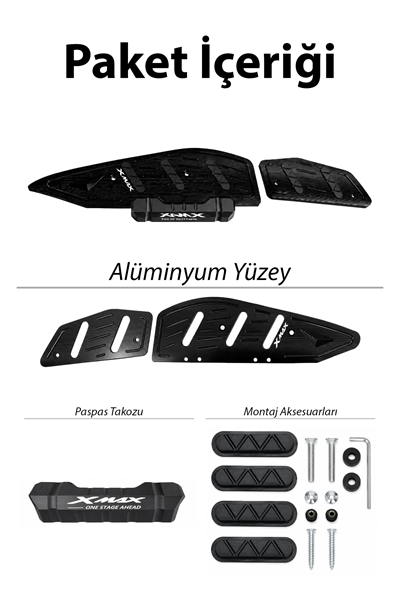 Yamaha Xmax Uyumlu Basamak Seti 2018-2026 Cnc Siyah