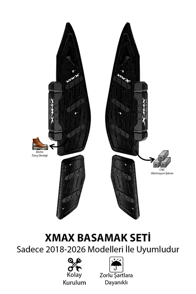 Yamaha Xmax Uyumlu Basamak Seti 2018-2026 Cnc Siyah
