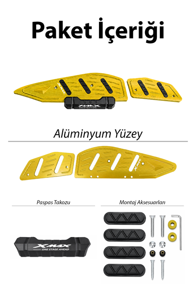 Yamaha Xmax Uyumlu Basamak Seti 2018-2026 Cnc Gold