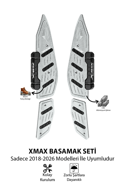 Yamaha Xmax Uyumlu Basamak Seti 2018-2026 Cnc Titanyum