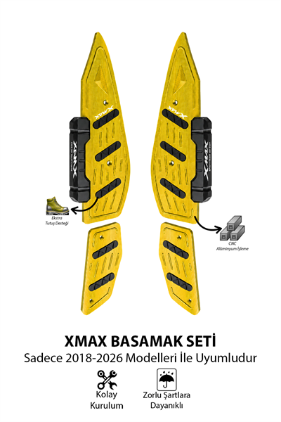 Yamaha Xmax Uyumlu Basamak Seti 2018-2026 Cnc Gold