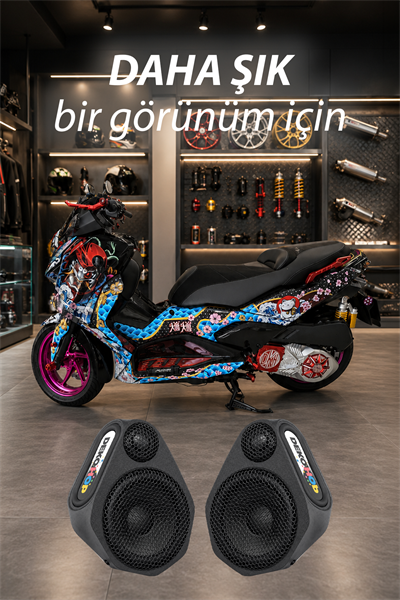 Yamaha Xmax Uyumlu Bluetooth Hoparlör Seti 2021-2026 Siyah