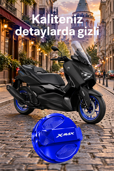 Yamaha Xmax Uyumlu Cnc Depo Kapağı 2018-2026 Mavi