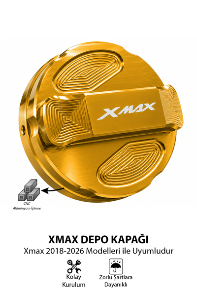 Yamaha Xmax Uyumlu Cnc Depo Kapağı 2018-2026 Gold