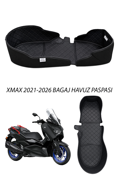 Yamaha Xmax Uyumlu Deri Bagaj Havuz Paspası 2021-2026 Siyah