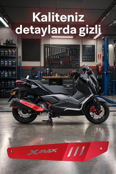 Yamaha Xmax Uyumlu Egzoz Koruma 2025-2026 Cnc Kırmızı