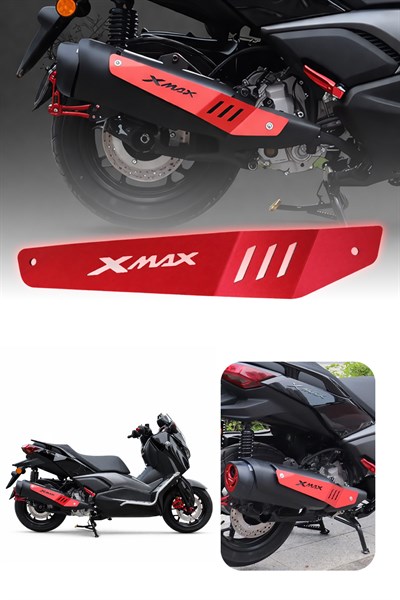 Yamaha Xmax Uyumlu Egzoz Koruma 2025-2026 Cnc Kırmızı