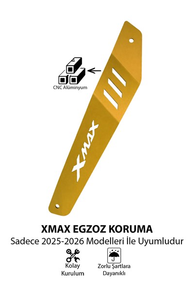 Yamaha Xmax Uyumlu Egzoz Koruma 2025-2026 Cnc Gold