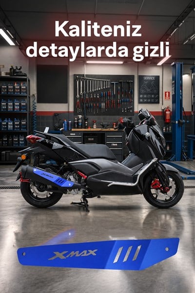 Yamaha Xmax Uyumlu Egzoz Koruma 2025-2026 Cnc Mavi