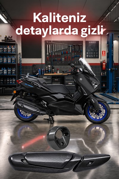 Yamaha Xmax Uyumlu Egzoz Koruma Set 2025-2026 Karbon Desen