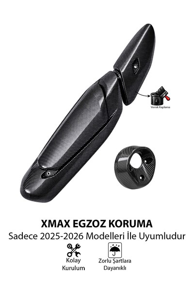 Yamaha Xmax Uyumlu Egzoz Koruma Set 2025-2026 Karbon Desen