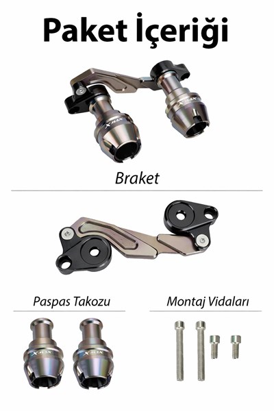 Yamaha Xmax Uyumlu Egzoz Koruma Takozu Cnc Titanyum