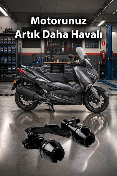 Yamaha Xmax Uyumlu Egzoz Koruma Takozu Cnc Siyah