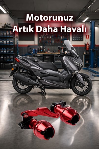 Yamaha Xmax Uyumlu Egzoz Koruma Takozu Cnc Kırmızı