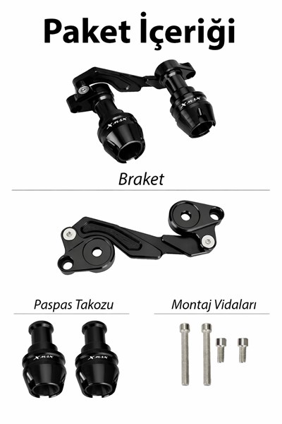 Yamaha Xmax Uyumlu Egzoz Koruma Takozu Cnc Siyah