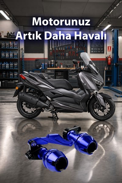 Yamaha Xmax Uyumlu Egzoz Koruma Takozu Cnc Mavi
