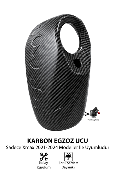 Yamaha Xmax Uyumlu Egzoz Ucu 2021-2024 Karbon Desen