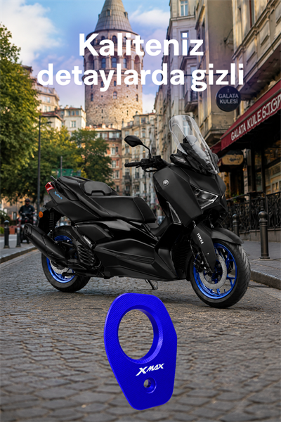 Yamaha Xmax Uyumlu Egzoz Ucu 2021-2024 Cnc Mavi