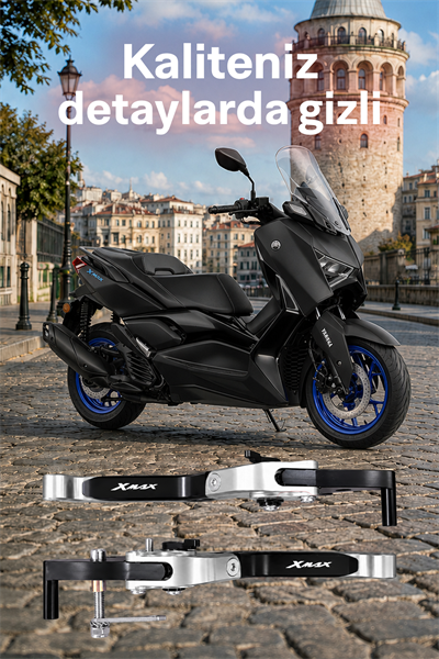Yamaha Xmax Uyumlu El Frenli Manet 2018-2026 Cnc Gümüş
