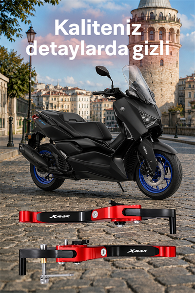 Yamaha Xmax Uyumlu El Frenli Manet 2018-2026 Cnc Kırmızı