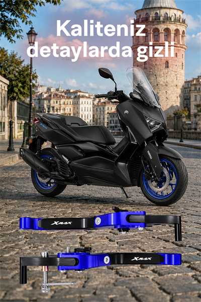 Yamaha Xmax Uyumlu El Frenli Manet 2018-2026 Cnc Mavi