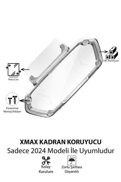 Yamaha Xmax Uyumlu Kadran Koruma Çerçevesi 2024 Cnc Gümüş