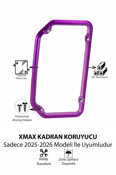 Yamaha Xmax Uyumlu Kadran Koruma Çerçevesi 2025-2026 Cnc Mor