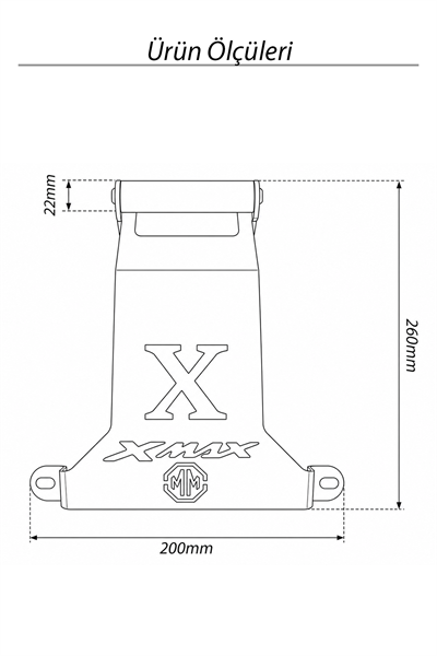 Yamaha Xmax Uyumlu Ön Cam Aksesuar Bar 2021-2026 Siyah