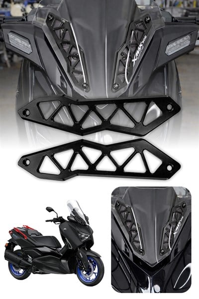 Yamaha Xmax Uyumlu Ön Cam Braketi 2018-2023 Cnc Siyah